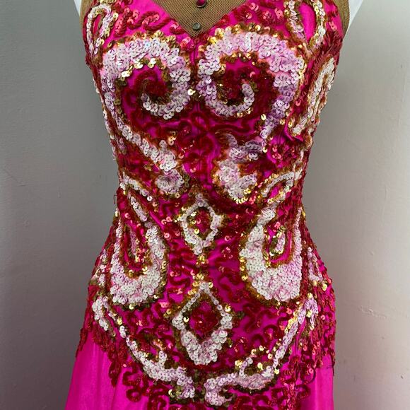 Vintage Broadway Theater 1920s Showgirl Burlesque Performer Hot Pink Dress Shawl - Picture 11 of 16